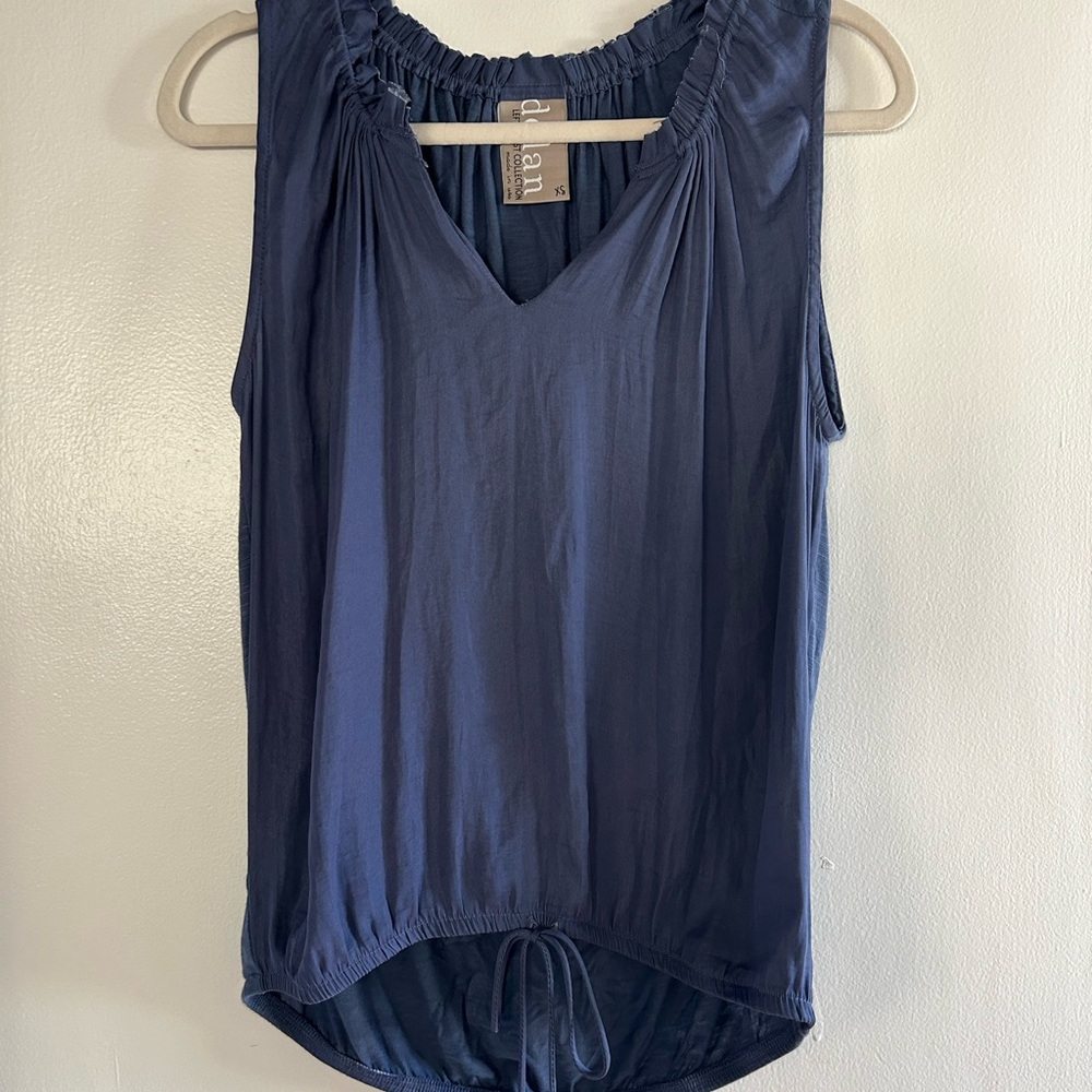 Dolan Navy Sleeveless V-Neck Blouse